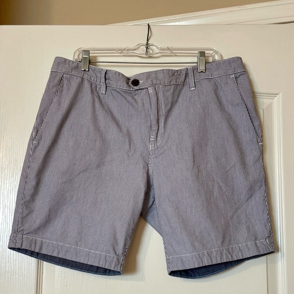 Ted Baker London Chino Shorts Men’s Size 40 Cotton Blue White Stripe Pocket  8” - Picture 1 of 10